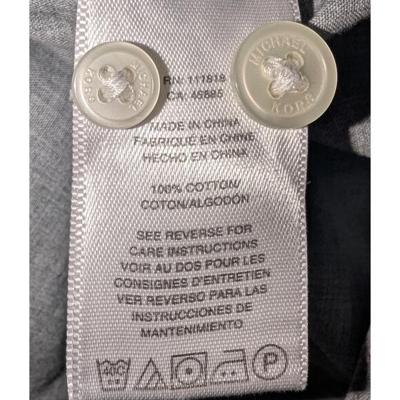 Mens Michael Kors Button Down Shirt Tailored Fit Size Medium Gray 100% Cotton - Picture 4 of 4